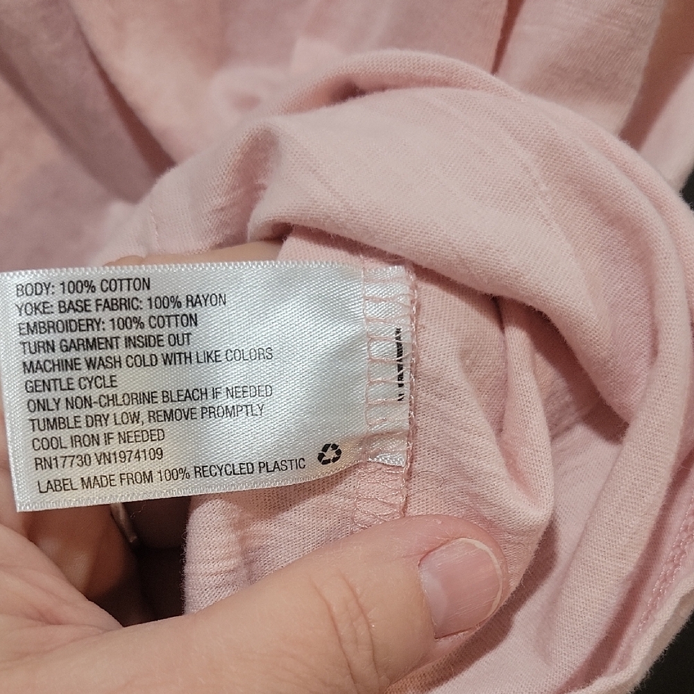 Knox Rose Blush Pink Lace Accent Blouse - Picture 6 of 7
